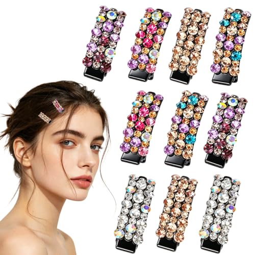 Horquillas de pelo pequeñas que no se resbalan con diamantes brillantes de 3.8 cm