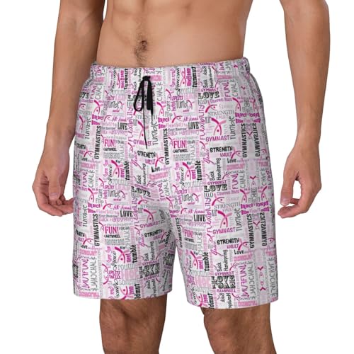Gymnastics Red Print Men's Bathing Suit Lining Quick-Drying Beach Shorts Anti-Chafe Compression Liner2