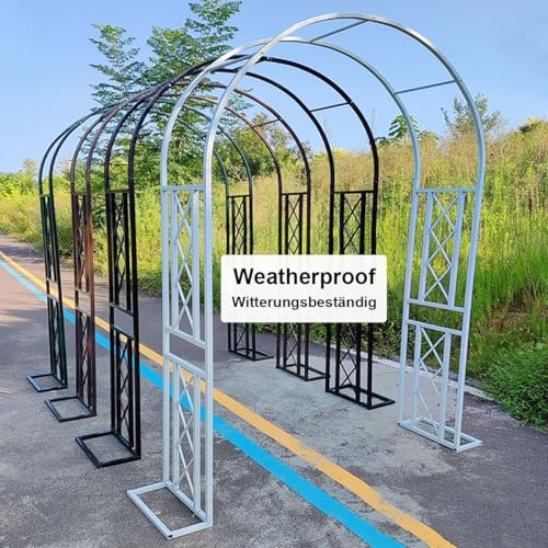 Łuk różany, metalowa pergola z podstawą, 140, 340 cm, altana ogrodowa do roślin pnących, patio, łuk, idealna na ceremonię ślubną i dekorację trawnika