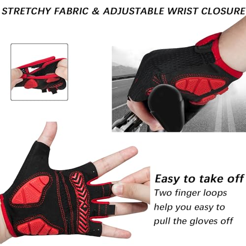 image for MOREOK Cycling Gloves Bike Gloves for Men/Women-[5MM Gel Pad] Half Fin