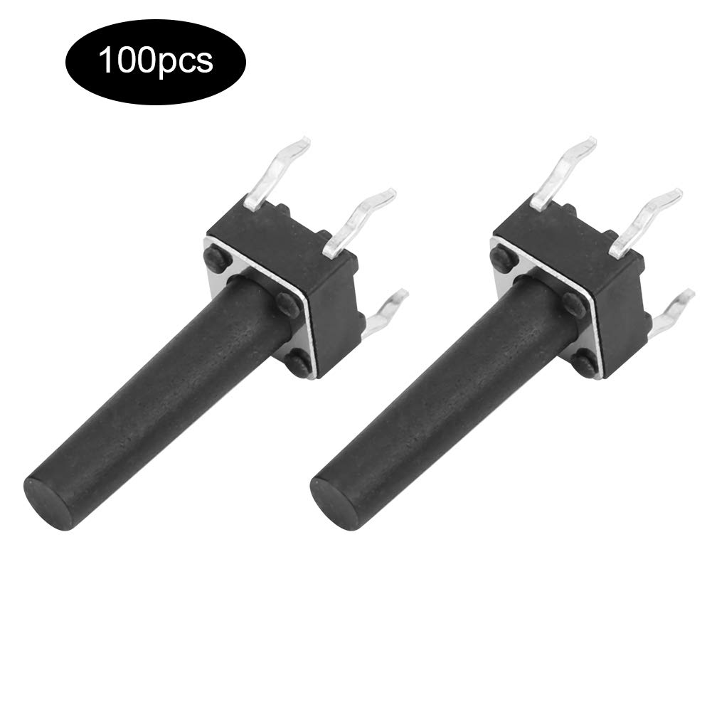 Dotykowy przełącznik przyciskowy, 100 szt. inżynieryjny plastikowy typ chwilowy dotykowy przełącznik przyciskowy DIP 6 x 6 x 17 mm dotykowy przełącznik przyciskowy 6 x 6 x 17 mm / 0,2 x 0,2 x 0,7 cala