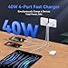 USB C Wall Fast Charger Block, 40W 4-Port Type C Charger Fast Charging Blocks PD Power Charger Adapter+QC 3.0 USB Multiport Charger Brick for iPhone 16/15/14/13/12 Pro Max, iPad, Galaxy S24/23-2Pack