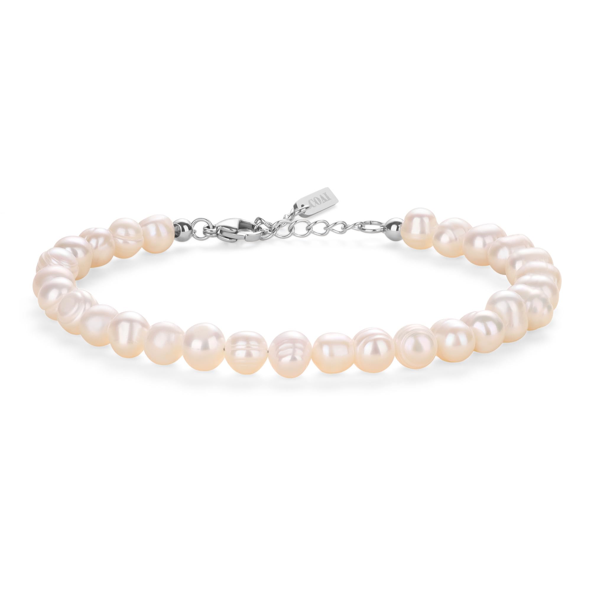 925 Zilver 7.3mm Ovale Natuurlijke Zoetwater Parel Armband Voor Vrouwen