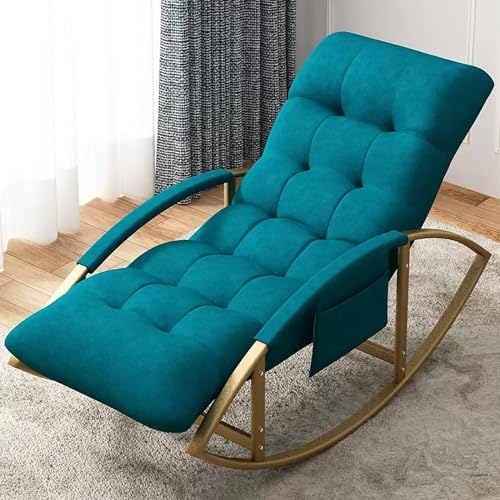 Moderno juego de mecedora y reposapiés, cómoda silla mecedora de arco suave para sala de estar y dormitorio, diseño transpirable con reposabrazos y bolsillos laterales Zero Gravity Garden Lou
