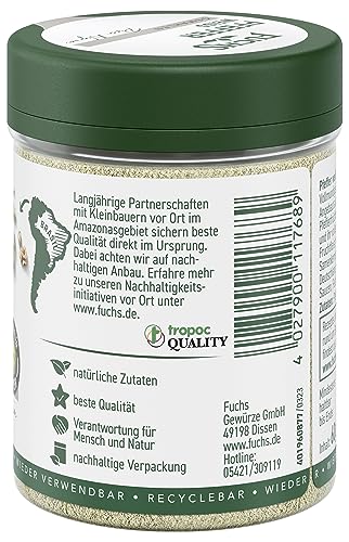 Fuchs Przyprawy – pieprz mielony na biało – pieprz z Amazonii, do jasnych sosów, ryb lub zup – naturalne składniki – 60 g w puszce wielokrotnego użytku, nadającej się do recyklingu