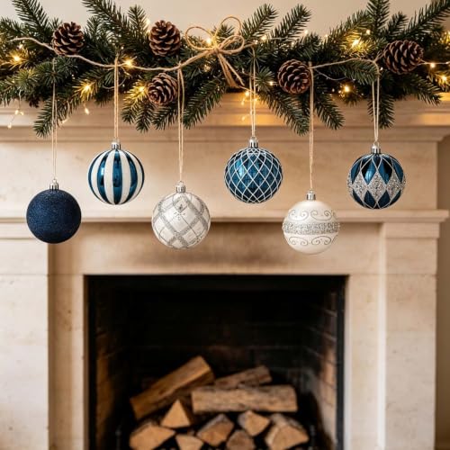 24 Pcs Ball Shaped Christmas Ornaments 2.36In Plastic Balls Shatterproof - image 7