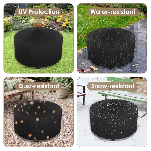 TLSUNNY 3 in 1 Outdoor Fire Pit BBQ Fire Pit Garden Fireplace 80 x 80 x 54 cm Winter Heater with 304 Stainless Steel Grill, Spark Guard, Fire Fork