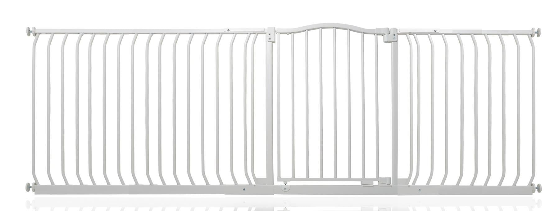 Safetots Matt White Curved Top Safety Gate, 225Cm - 234Cm, Pressure Fit Stair Gate, Baby Gate For Doors Hallways And Spaces, Safety Barrier, Easy Installation