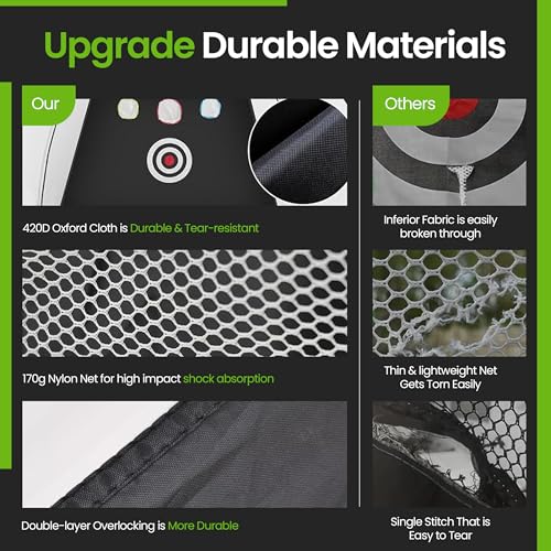 Golf Hitting Net 10x7 FT - All-in-One Golf Training Set with Backyard & Chipping Net, Mat, Balls, Tees - Indoor/Outdoor Golf Practice Equipment for All Skill Levels - Image 5