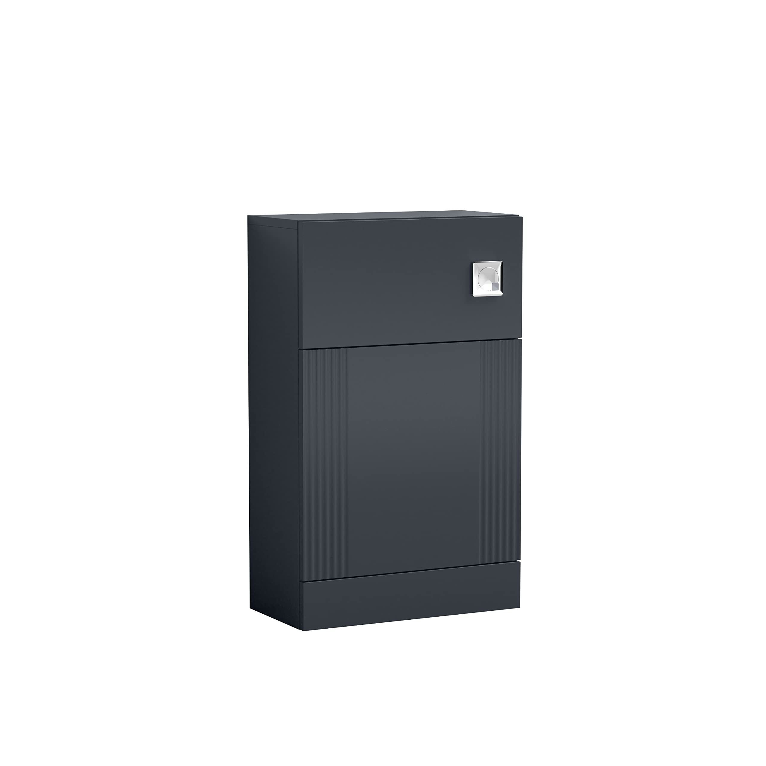 nuie FLT1441 Deco Modern Bathroom Floor Standing Part Fluted WC Unit-Cistern and Pan Not Included, Satin Anthracite
