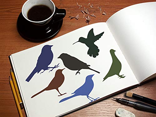 Pochoirs oiseaux Stencil1 kit de 4 planches pour customisation textile et bois - 7