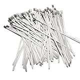 Tamaño - 300 * 4.6 * 0.25mm. El paquete incluye 50 abrazaderas de acero inoxidable.