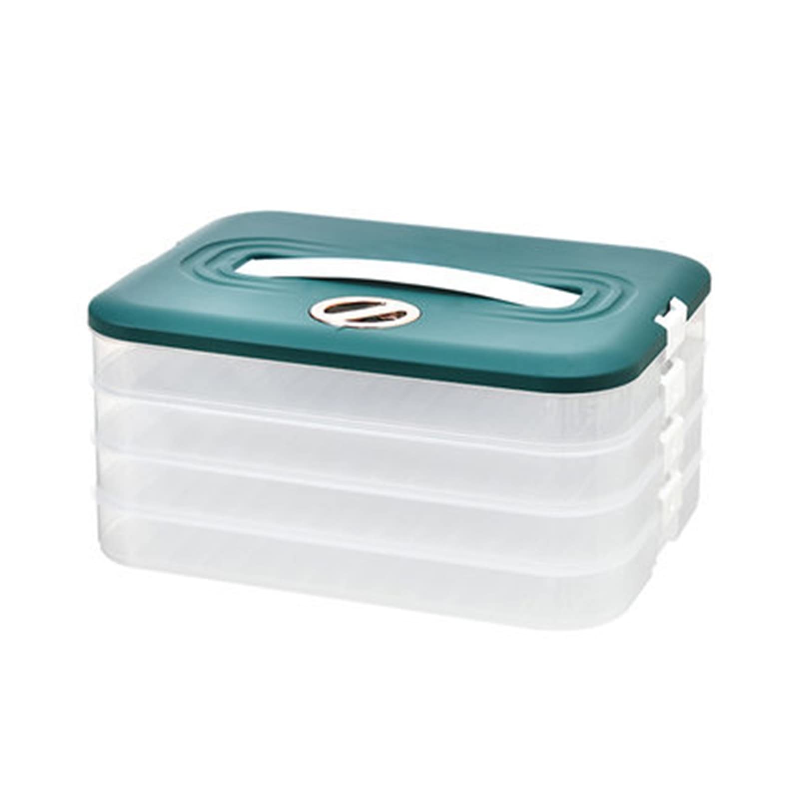 BaiBnn Dumplings Storage Box Dumpling Wonton Freezer Box Refrigerator Storage Box Kitchen Refrigerator Bun Noodle Storage Box (Color : Blue, Size : 4 layer)
