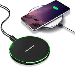 Carregador Rápido sem fio compatível com iPhone 16 15 14 13 12 11 Pro Max/Mini/Plus/XR/X/8, Max Fast Wireless Pad Mat para Samsung Galaxy S23/S22/S21/S20/S10, Galaxy Buds e Fones