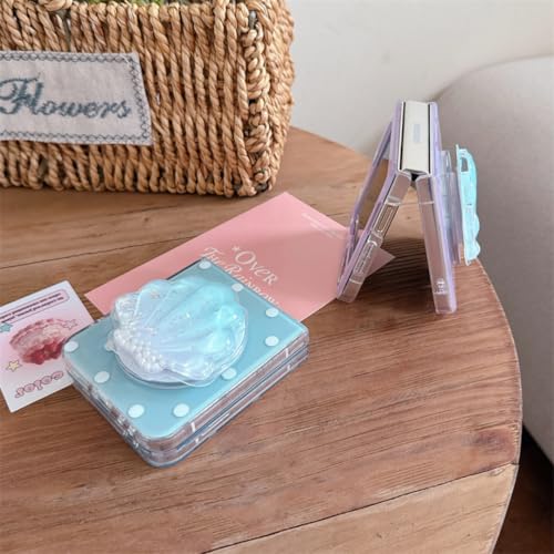 Coque magnétique à pois pour Galaxy Z Flip5 blanc rigide
