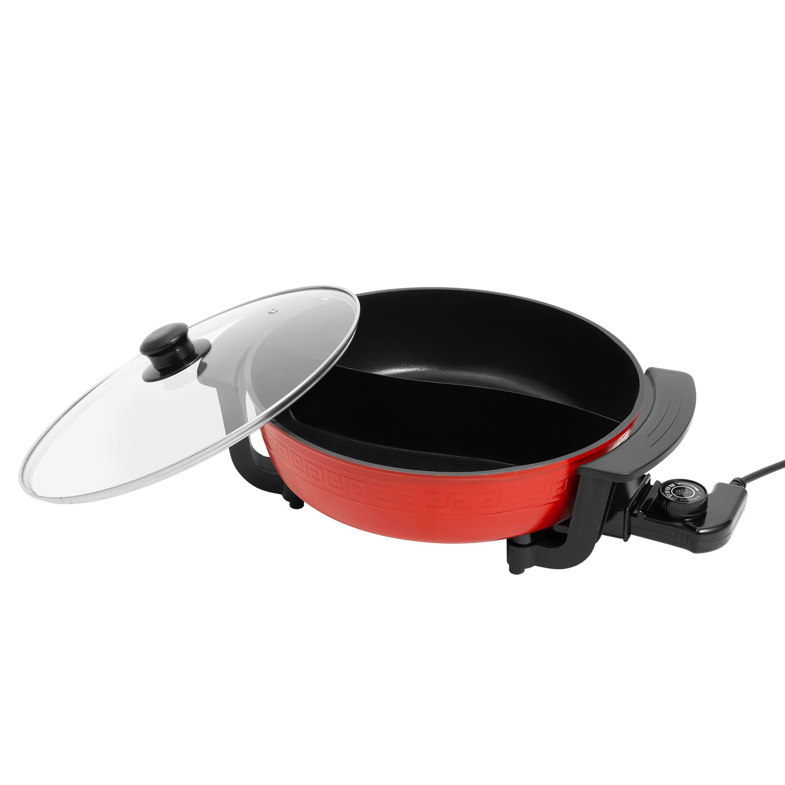 Olla caliente eléctrica de 6 litros, actualizada, olla caliente separable de doble cara, 1360 W, olla caliente eléctrica, fondue para 6 personas, con tapa, fondue, termostato ajustable, olla caliente