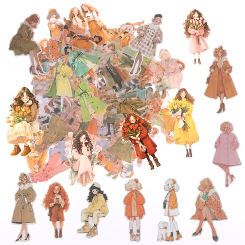 ZIGefofo 240 PCS Pegatinas Vintage de Moda para Niñas - Stickers