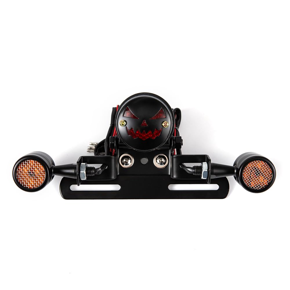 Universal Motorrad Rücklicht Kennzeichenhalter-Blinker-Set E11 für Cafe Racer Bobber Chopper