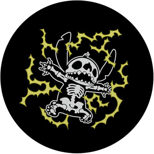 Miniatura 3 de Disney Stitch Skeleton Halloween Negro - PopSockets agarre y soporte para teléfonos y tabletas