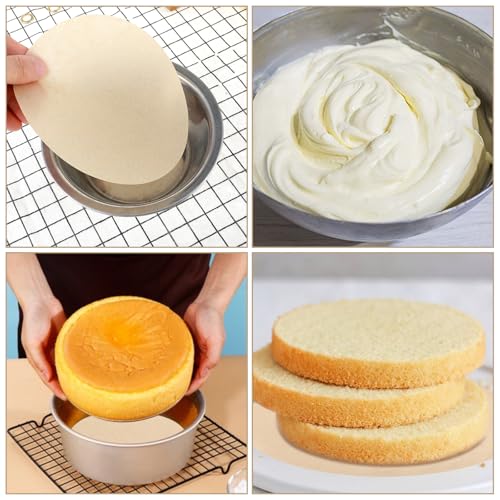 Innohhustle 601725_1_0XX0NHP0 150 Sheets Round Baking Parchment Paper, 6, 8, 10 Inch Parchment Paper For Cake Pan Liners Non-Stick Precut Parchment Paper For Cookies Steamer Grilling Pizza Pan Springform Pan Baking thumb #2