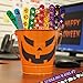 SUNPROUND Halloween Slap Bracelet,100Pcs Slap Bracelet Wristbands with Spider Pumpkin Ghost Zombie Bat Witches Design Snap Bracelet for Kids Party Favors Toys Prizes Goodie Bags Fillers