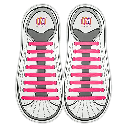 Image of INMAKER No Tie Shoelaces for Adults and Kids, Elastic Laces for Sneakers | Rubber Silicone Tieless Laces, Stretchy Shoelaces