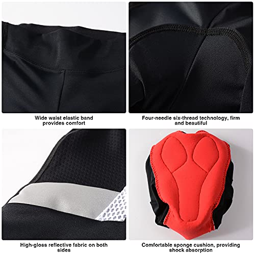 CATENA Calça feminina de ciclismo 3D acolchoada 3/4 shorts capri de alta elasticidade respirável, Pr