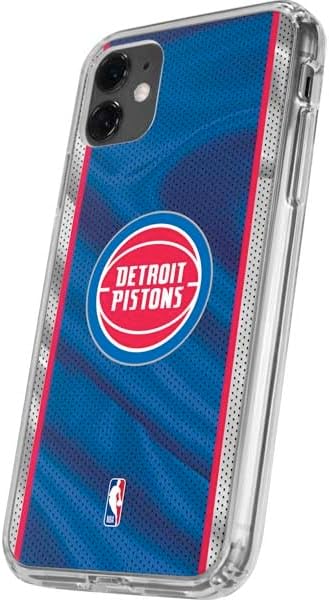 Skinit Clear Phone Case Compatible with iPhone 11 - Officially Licensed NBA Detroit Pistons Away Jersey Design