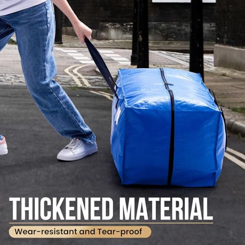 Image of TAILI Heavy Duty Moving Bags, Clothing Storage Bags with Sturdy Zipper and Strong Handles, Blue Clothes Storage Bins, Extra Large Tote for Moving Supplies, Better than Boxes (6-Pack)