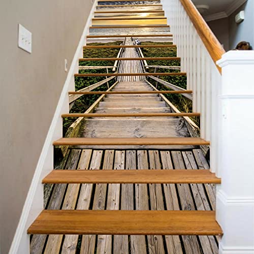 Funlife 14 Strips Beach Path Peel And Stick Stair Risers Stickers, Self-Adhesive Vinyl Staircase Decals Decor For Stair Steps, 39.37"X7.08" #TOP15