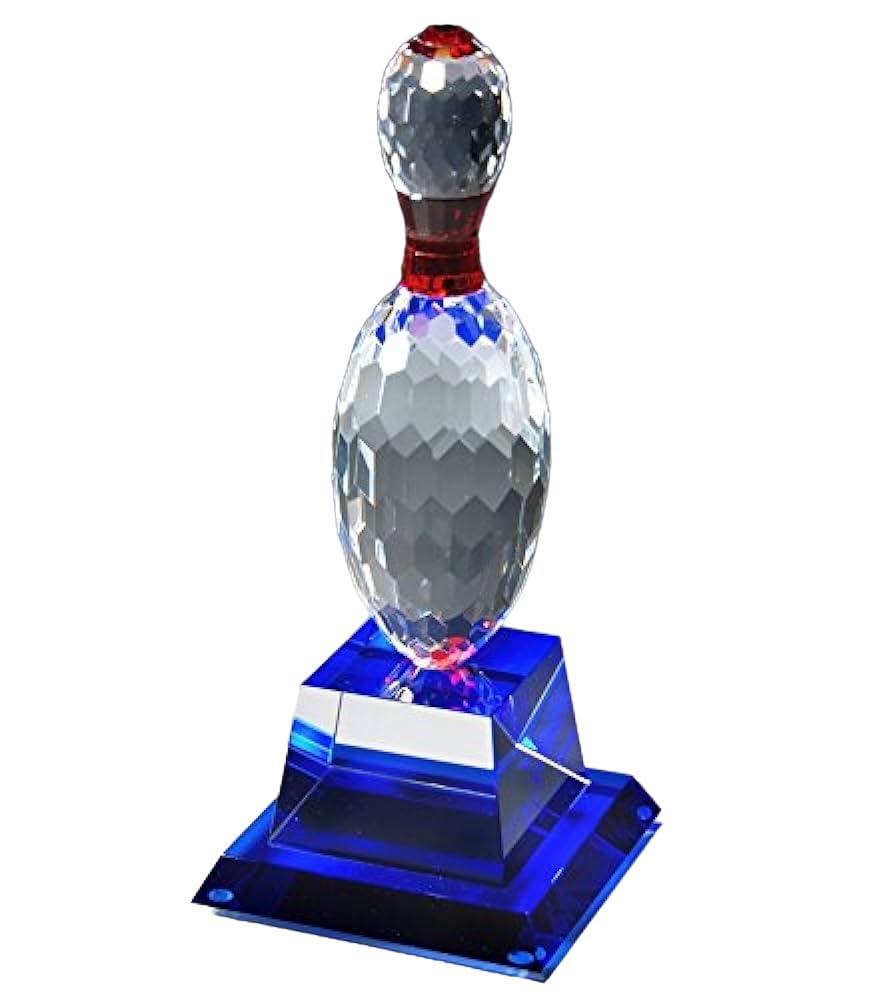 Crystal Bowling Pin Trophy with Free Engraving (Customize Now!)