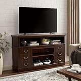 SUNLIFER TV Cabinet for 65' TV: Tall Drawer-Like TV Stand | Rustic Farmhouse Media Entertainment Center with Storage Console and Adjustable Shelves for Living Room - Espresso