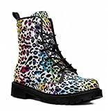 Matériaux de Haute Qualité : Ces bottes combat pour femme sont confectionnées en simili-cuir synthétique ultra-souple, léger et résistant. Elles offrent un confort optimal lors de la marche ou de la danse. La semelle est en caoutchouc durable.