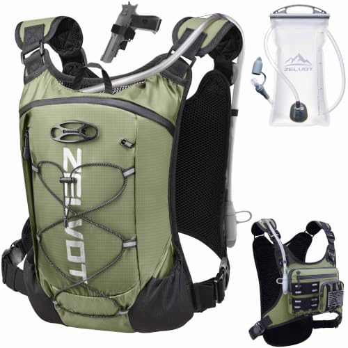 Image of Zelvot Running Vest with 2L Water Bladder, Hydration Backpack, U.S. Design Patent, Lightweight Hydration Pack with Gear Holder, Reflective Chest Pack for Men Women