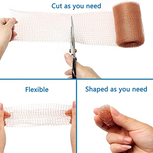copper mesh - 5 inches x 30 ft 100 pure copper durable fill fabric for hole blocking flexible and strechy garderning and sealing water opening