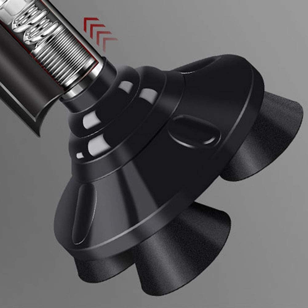 Bastón con luz LED y Alarma, bastón Ligero para Hombres y Mujeres Ajustable Duradero para bastón de Viaje portátil con 2 Bases de Goma Antideslizantes Interesting