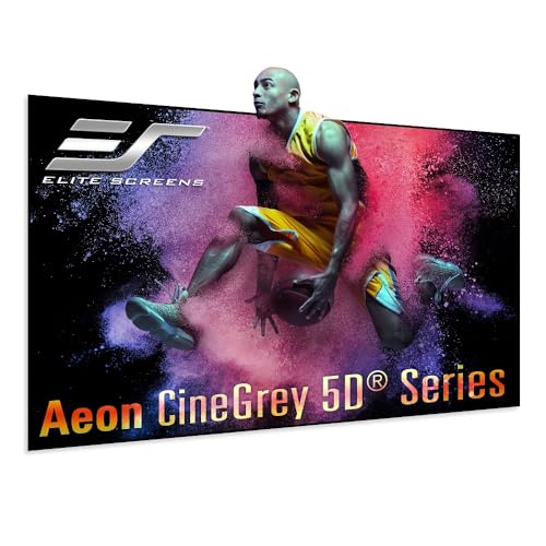 Image of Elite Screens Aeon CineGrey 5D 150 inch Fixed Frame ALR Projector Screen 16:9 - Edge-Free, Ceiling & Ambient Light Rejection, Wall-Mounted, Standard Throw Compatible for Home Theater, AR150DHD5