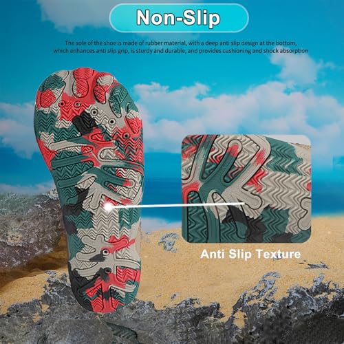 Image of Beach Water Shoes for Women Men Quick Dry Non-Slip Wide Toe Hike Barefoot Footwear for Beach Pool Aqua Swim Surf Walk
