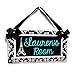 Personalized Eiffel Tower Paris Themed Teens Room Name Door Plaque, Elegant Black and White Damask with Green Teal Text