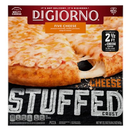 Image of DiGiorno Five Cheese Stuffed Crust Frozen Pizza, 22.2 oz | Stuffed crust; five cheese; easy family dinner; 22.2 oz