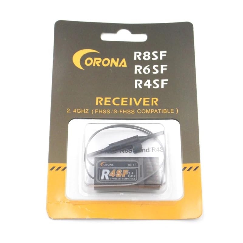 SPARKHOBBY Corona R4SF 4CH R8SF 8CH 2.4GHz S-FHSS/FHSS Receptor compatible para FUTABA T6j T6K T8J T10J 14SG 16SZ 18MZ 4PLS Control remoto (R4SF y R8SF)