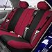 FH Group Car Seat Cover Light Breezy Burgundy Seat Cover Flat Cloth Full Set Automotive Seat Covers, Airbag Compatible & Split Rear Universal Fit Interior Accessories for Cars Trucks and SUV