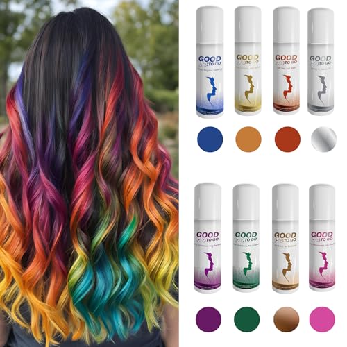 Image of GOOD TO GO Instant Temporary Hair Color Spray, 50ml, Ammonia Free, No Bleach, Washable, Quick Dry for Men & Women (Blue)