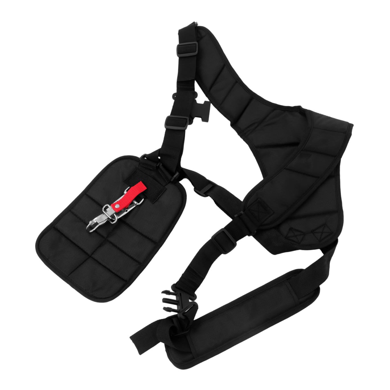 Toyvian Spalliera Doppia Imbottita in Nailon Nero Cintura Regolabile per Decespugliatore e Tosaerba, per Taglio 'Erba e Comfort Durante L'uso