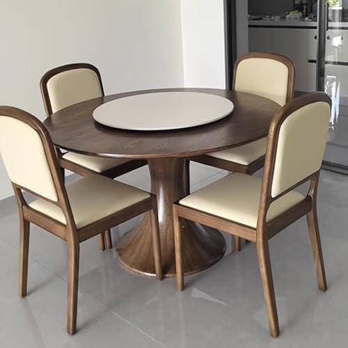 Miniatura 7 de YVYKFZD Sillas de comedor de madera maciza, juego de sillas de cocina sin brazos, silla de comedor tapizada de cuero, silla de sala de estar Caqui