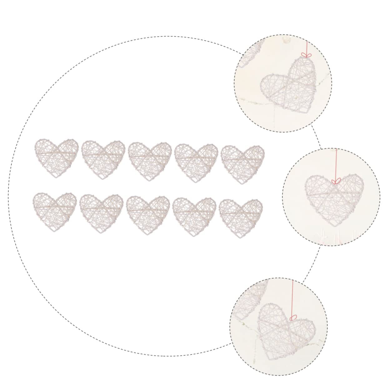 Alipis 20stücke Rattan Herz Hängende Deko Für Hochzeiten Valentinstag Und Festliche Anlässe Kreative Rattan Deko Für Vasen Und Tischgestaltung