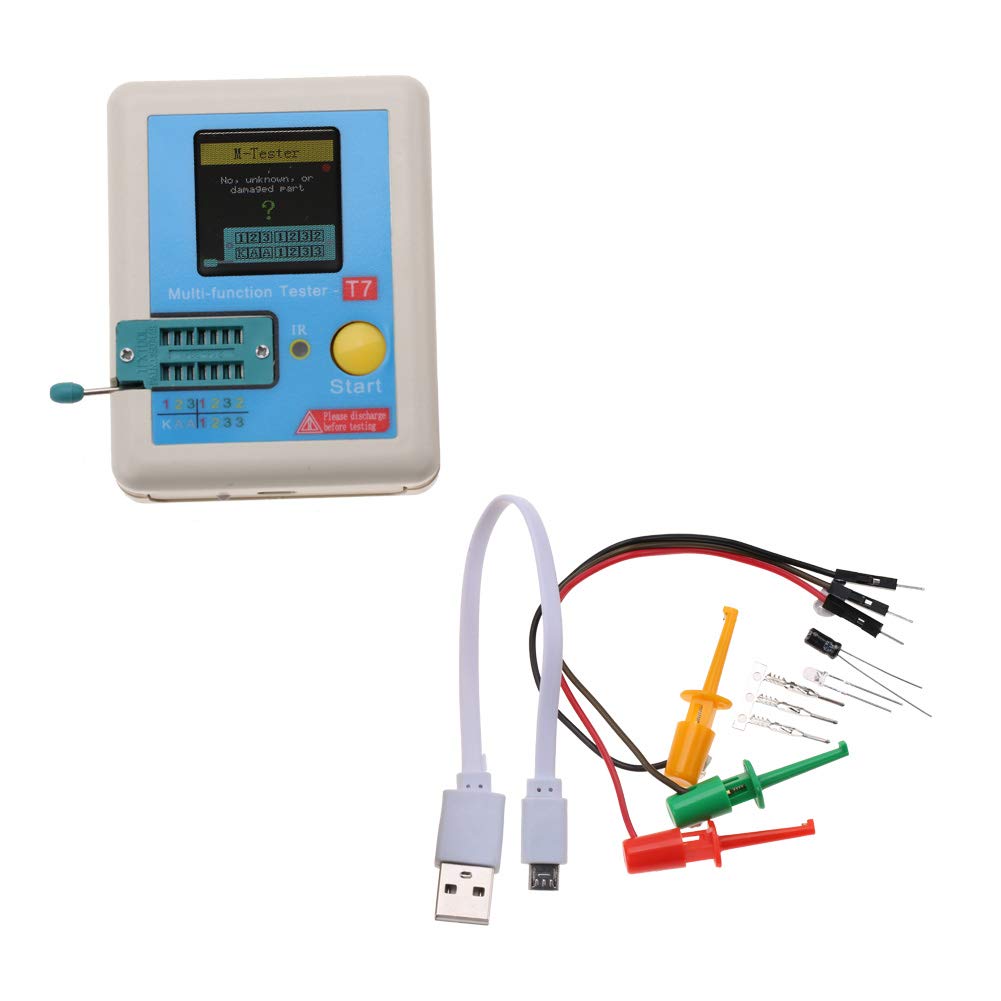 T7 Transistor Tester, TFT-Farbdisplay, Multifunktionsmessgerät für Dioden, Widerstände, Kapazität, Induktivität, 0,1 MHz