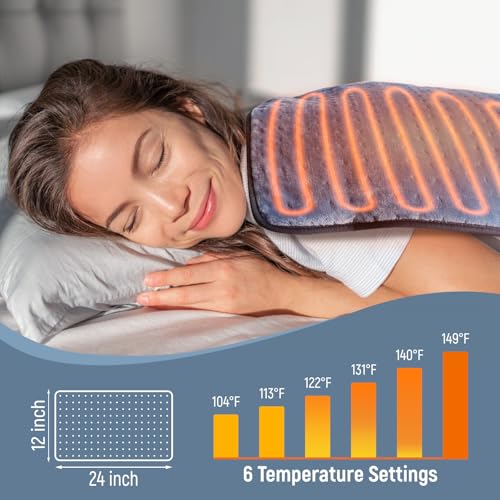 Heating Pad for Cramps and Muscle Soreness - Soothing Warmth for Back, Legs, Abdomen, Soft Microfiber Flannel with Auto Shut-Off — view 2