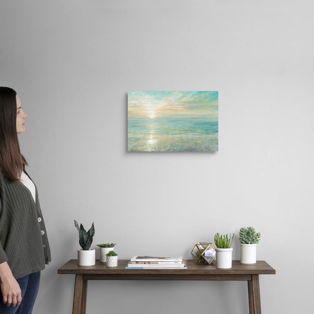 CANVAS ON DEMAND Sunrise Canvas Wall Art Print by Danhui Nai, Coastal, Contemporary, Home Decor, Ocean Artwork,18" x12in