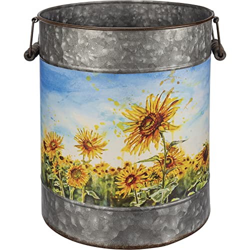 Primitives-by-Kathy-Colorful-Sunflower-Fields-Galvanized-Metal-Bucket-Set-of-2 Primitives by Kathy Colorful Sunflower Fields Galvanized Metal Bucket Set of 2